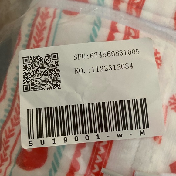 BRAND NEW! Christmas Drawstring Graphic Print Zipper Hooded Lounge Jumpsuit - Picture 4 of 5